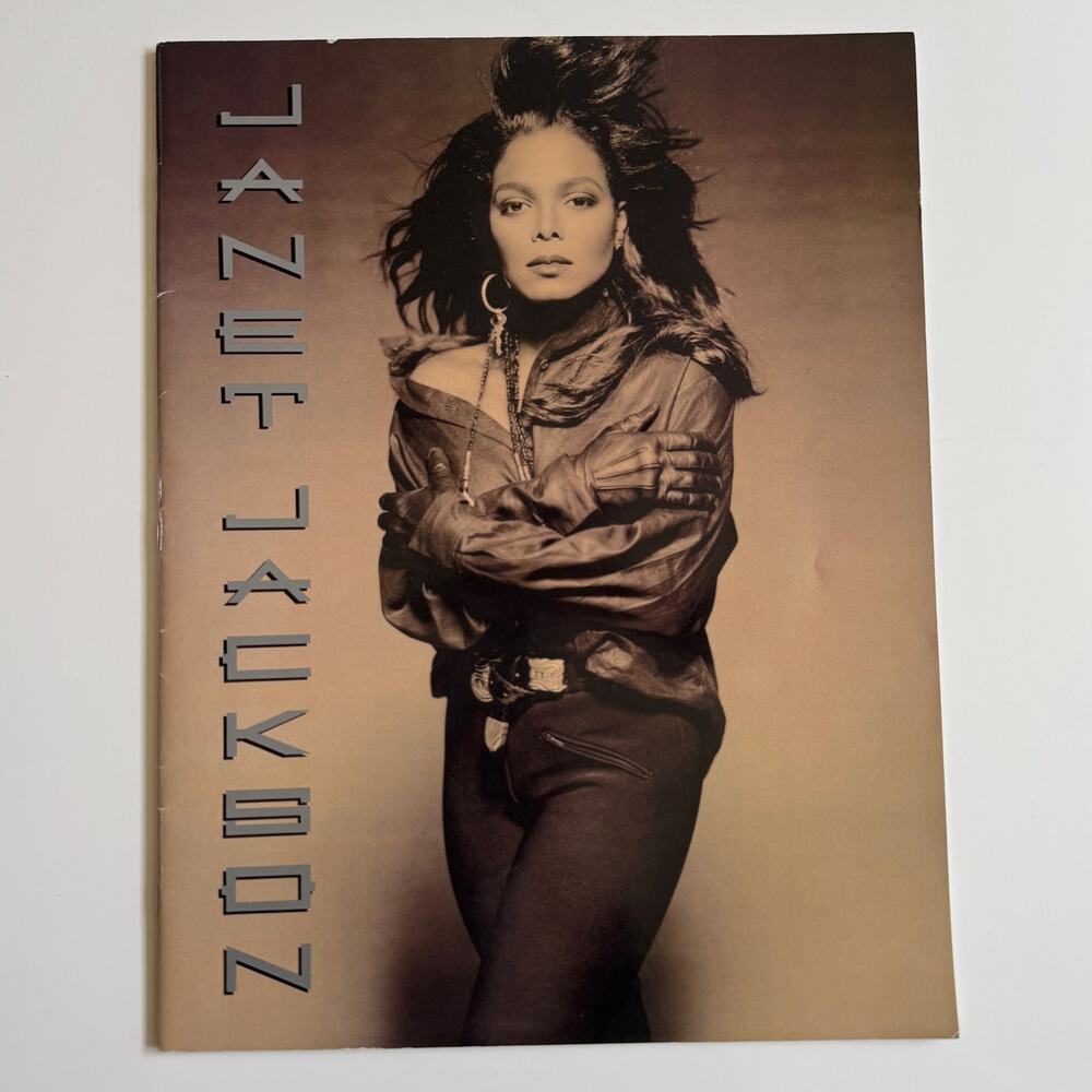 Janet Jackson 1990 Rhythm Nation World Tour Concert Program Book Sepia Photo